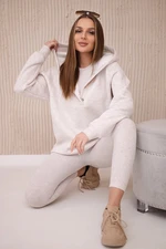 Set 3in1 sweatshirt, top and leggings beige melange