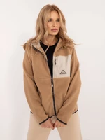 Light brown zip-up hoodie with pockets SUBLEVEL