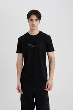 DEFACTO Slim Fit Crew Neck Printed Short Sleeve T-Shirt