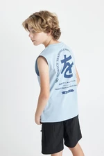 DEFACTO Boy's Crew Neck Printed Undershirt