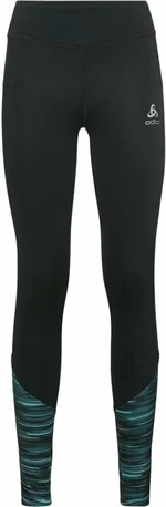 Odlo The Zeroweight Print Reflective Tights Black XS Laufhose/Leggings