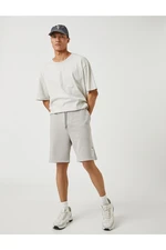 Koton Basic Shorts Tie the waist, Slogan and Printed Labels, Pockets.