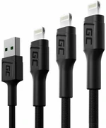 Green Cell KABGCSET04 3x Set GC Ray USB - Lightning Negru 120 cm-200 cm-30 cm Cablu USB