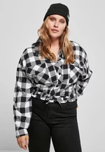 Women's short oversized shirt black/white