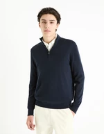 Navy blue men's basic sweater Celio Gecotont