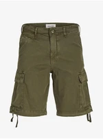 Khaki pánske cargo kraťasy Jack & Jones Cole