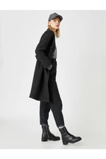 Koton V-Neck Buttoned Cachet Coat