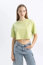 DEFACTO Short Sleeve Crop T-Shirt