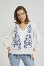 Women's shirt with MOODO pattern - white