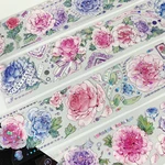 5meter Pink Lace Floral Shiny PET Tape Diy Journal Stickers