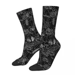 On Black Mushroom Mushrooms Forest Socks Male Mens Women Winter Stockings Hip Hop