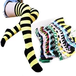 New Stockings Girls Long Over Knee Striped Socks Printed Sweet Cute Kawaii Thigh Knee High Socks Halloween Witch Cosplay