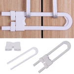 5Pcs/Pack U Shape Children Home Protection ABS Plastic Safety Lock Baby Safety Adjustable Multi-function Baby Cabinet Locks