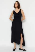 Trendyol Black Low-Cut Dress