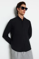 Trendyol Black Men's Slim Fit Shirt With Leather Accessories