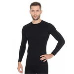 Pánské tričko Brubeck Active Wool s dlouhým rukávem  Black  XXL