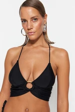 Trendyol Black Triangle Accessorized Bikini Top