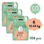 MUUMI BABY 6 Junior 12–24 kg mesačné balenie eko plienok 108 ks