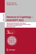 Advances in Cryptology â ASIACRYPT 2022