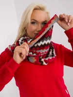 Red women's scarf with patterns