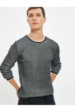 Koton Knitwear Sweater Crew Neck Textured Slim Fit Long Sleeve