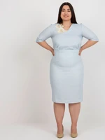 Light blue elegant oversized skirt