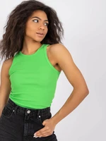 Green ribbed top with wide straps Eston RUE PARIS