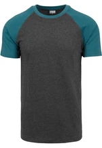 Raglan Contrast Tee charcoal/teal