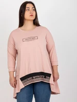 Powder pink tunic in larger size with 3/4 sleeves