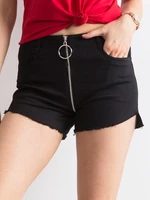 Black shorts with zipper