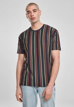 Potištěné oversized retro pruhované tričko půlnoční plavé/pálené