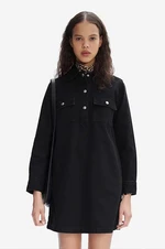 Džínové šaty A.P.C. Robe Mia COFBV-F05878 BLACK WASHED černá barva, mini