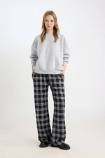 DEFACTO Pajama Pants Wide Leg Wide Leg Plaid Regular Waist Elastic Pocket