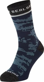 Sealskinz Reepham Mid Length Jacquard Active Sock Navy/Grey/Cream S/M Șosete ciclism