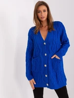 Cobalt blue cardigan with pockets