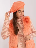 Peach winter beret with cashmere