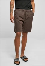 Brown Stretch Twill Joggshorts