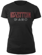 Led Zeppelin T-Shirt Logo & Symbols Womens Black S