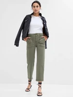 GAP Kalhoty girlfriend khaki high rise - Dámské