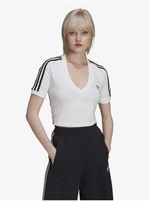 Bílý dámský crop top adidas Originals - Dámské