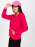 Basic fuchsia sweatshirt with pockets