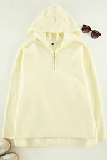 Trendyol Curve Ecru Hooded Sweatshirt