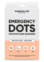 Breakout+aid Náplasti na akné s kyselinou salicylovou Emergency Dots 72 ks