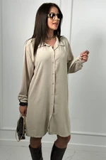 Long shirt with beige viscose