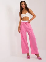 Pink fabric trousers with ties