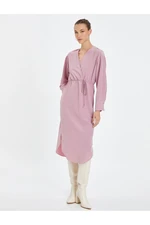 Koton Midi Double Breasted Dress Long Sleeve Tie Detail