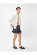 Koton Marine Shorts with a Star Print Tie Waist, Pocket Detailed.