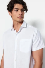 Trendyol White Men's Regular Fit, Short Sleeve Shirts