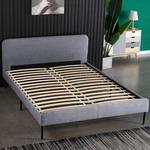 SNAILHOME Bed Frame Upholstered Modern Tufted Platform Bed with Headboard Wood Slat Support Without Mattress