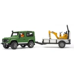 Bruder 02593 Land Rover s přepravníkem a mikrobagrem JCB